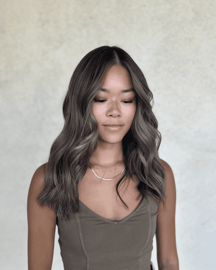 Smoky Brunette Waves Effortlessly