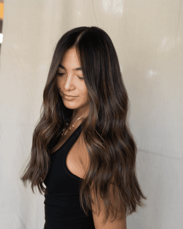 Flowing Ashy Brunette Waves