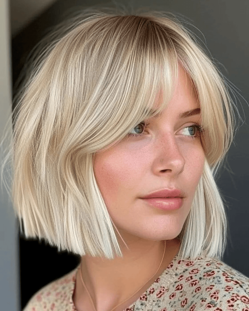 Chic Platinum Blonde Bob