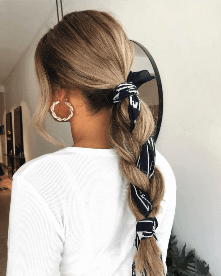 Charming Braided Scarf Ponytail