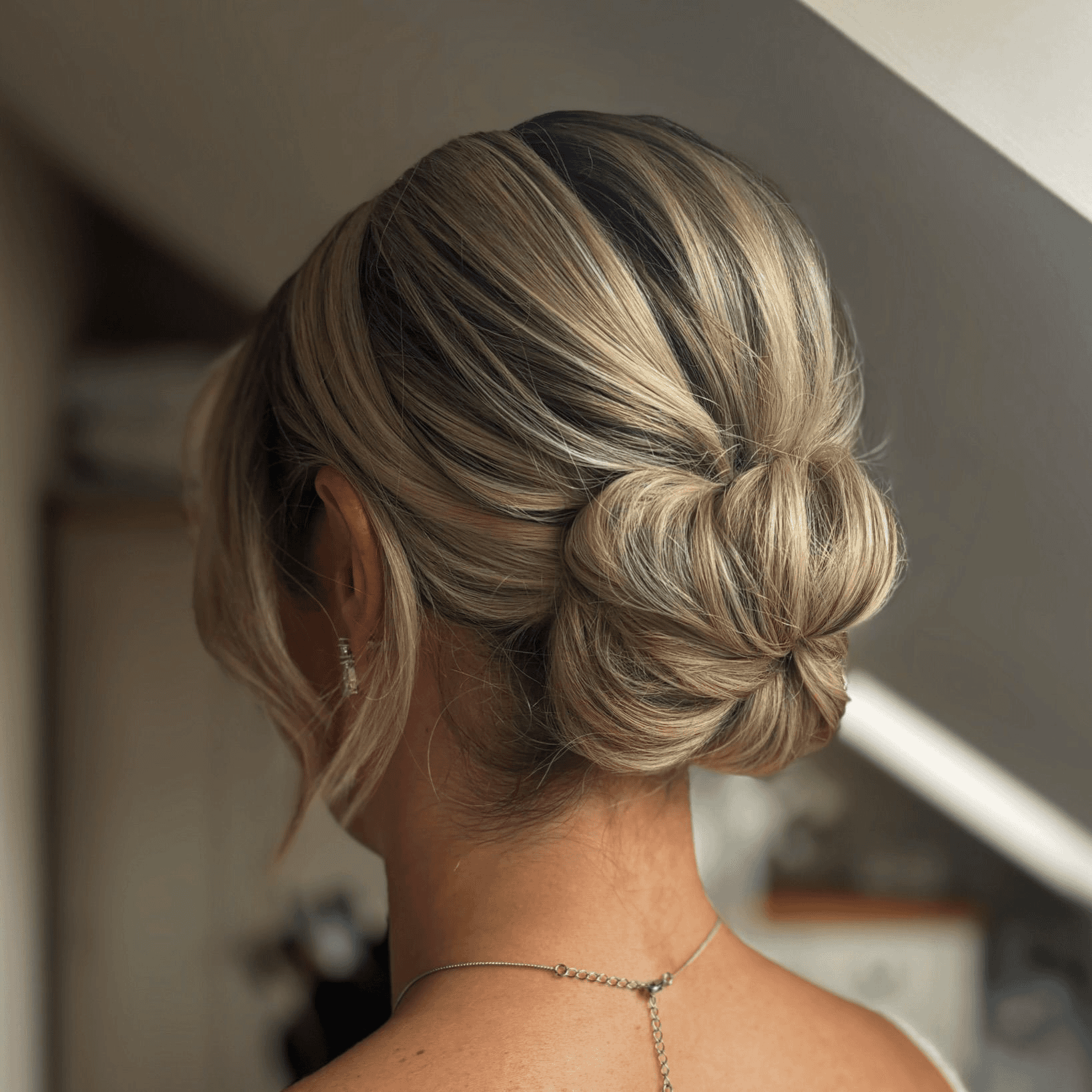 Elegant Twisted Low Bun