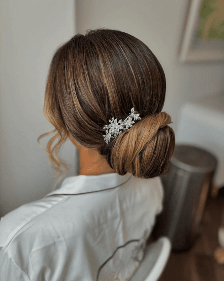 Graceful Crystal Low Bun