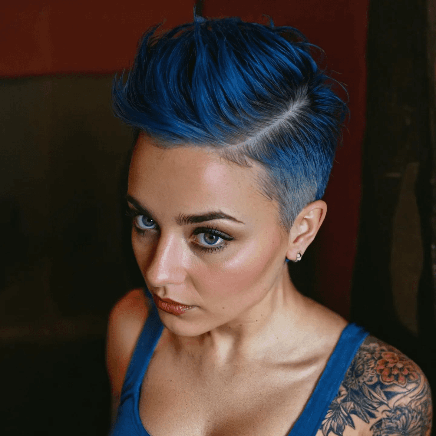 Bold Blue Pixie Vibes