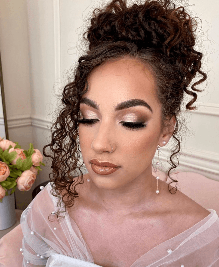 Summery Romantic Curly Updo