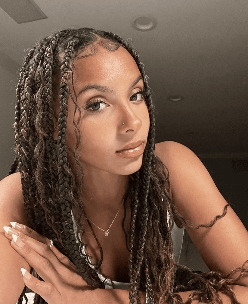 Curly Box Braids Elegance