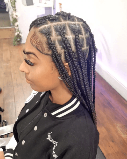 Triangular Box Braids Elegance