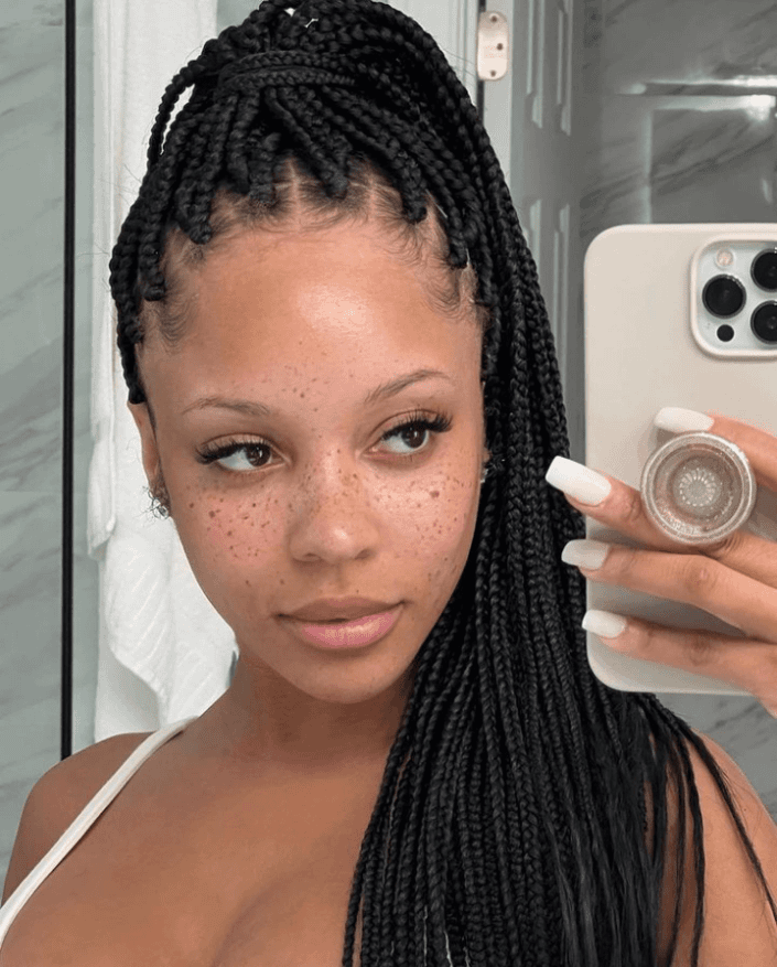 Stylish Half Pony Box Braids