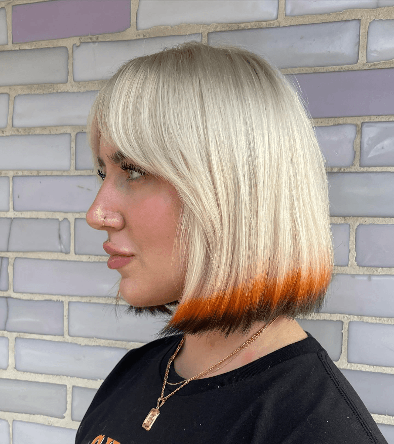 Bold Platinum Orange Bob