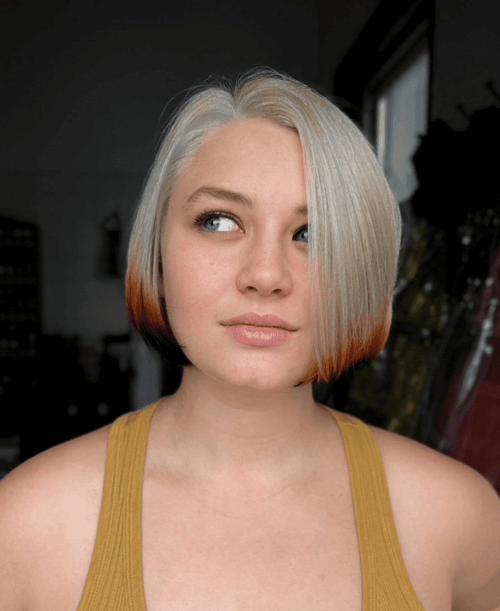 Fiery Platinum Asymmetrical Bob