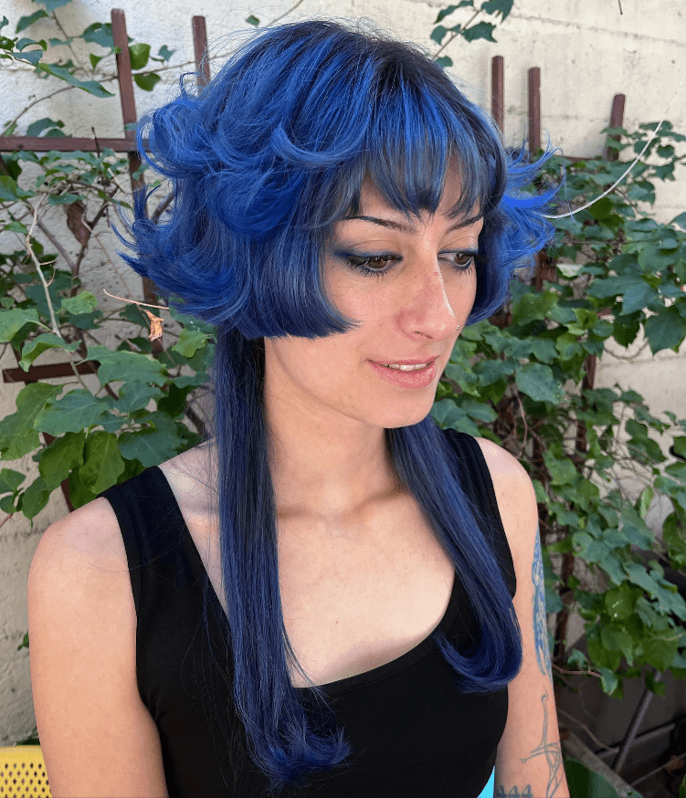 Bold Blue Layered Locks