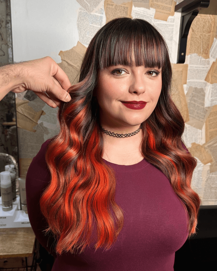 Fiery Red Grunge Waves