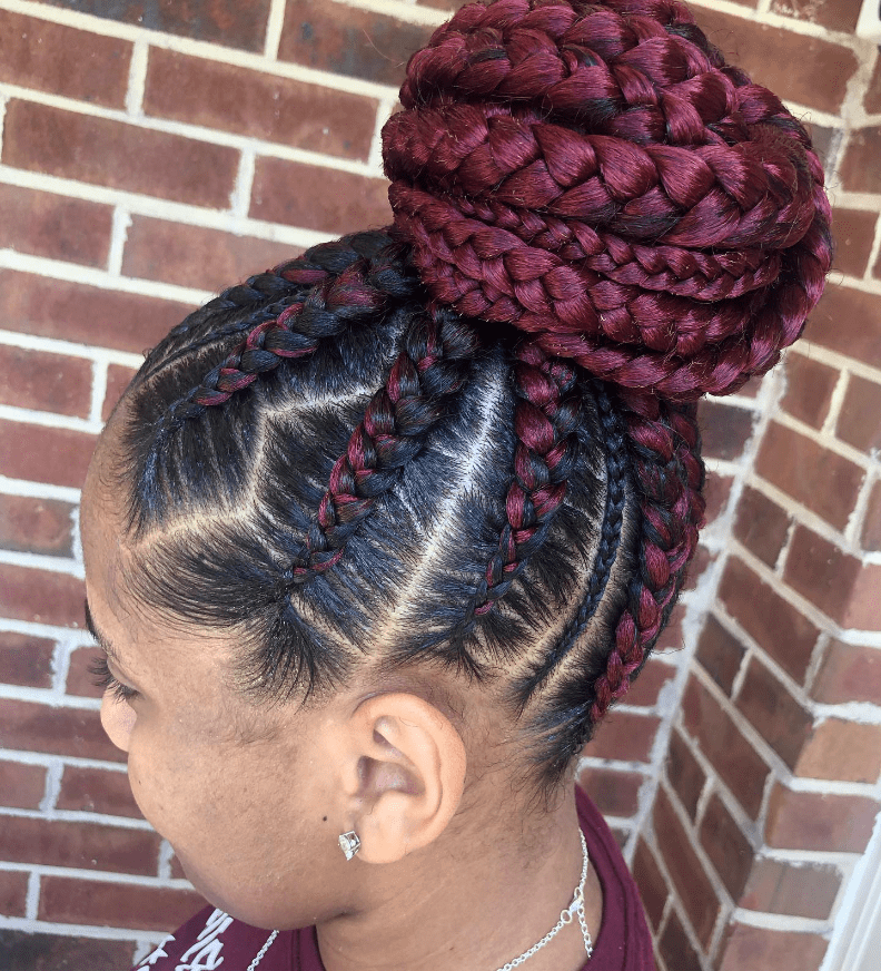 Burgundy Braided Elegance