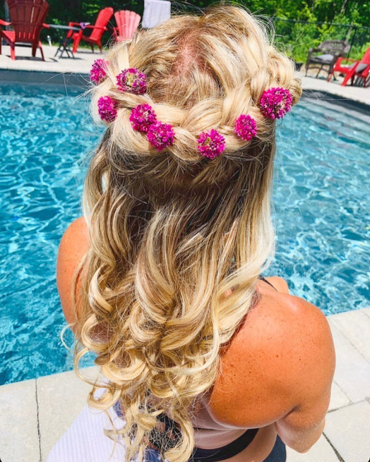 Whimsical Poolside Braid Blossoms