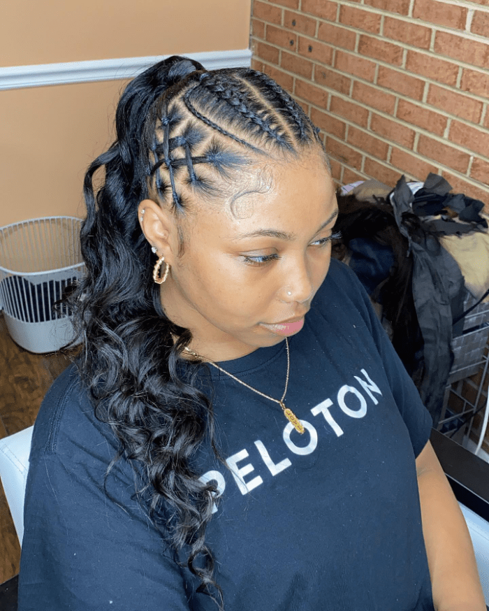 Braided Elegance in Curls