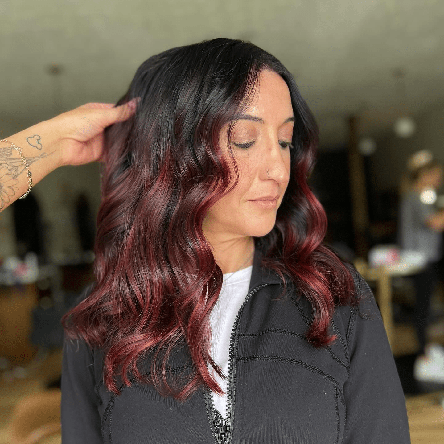 Bold Black Red Waves