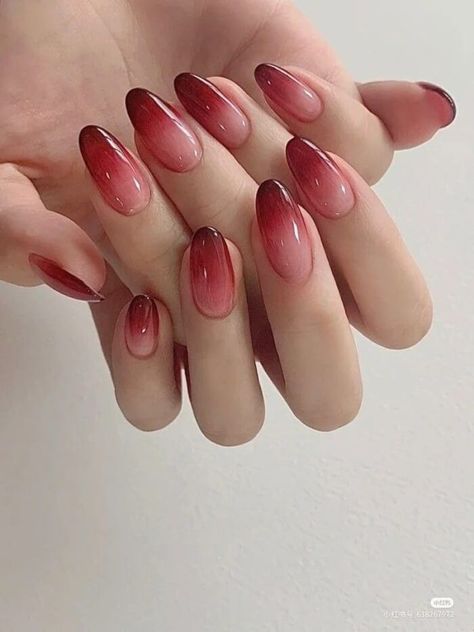 Red Ombre Nails Design