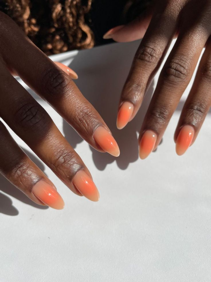 Orange Ombre Sunset nail polish