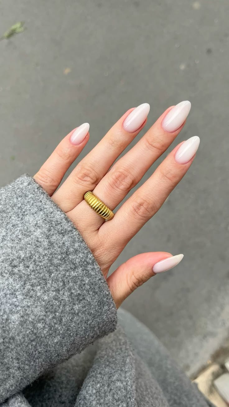 The proposals of white almond nails