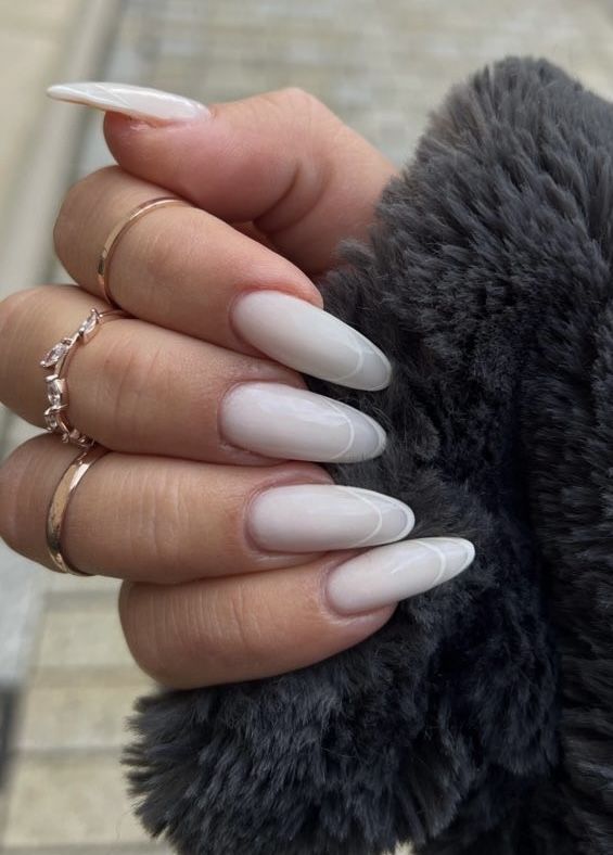 The proposals of white almond nails