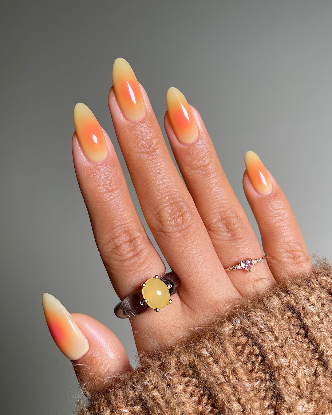 Summer nails from the almond sunset aura aura