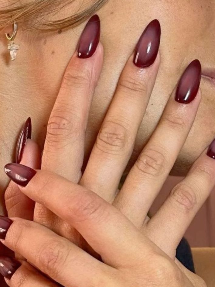 Lux Berry Ombre to Light Shade Nails 2025