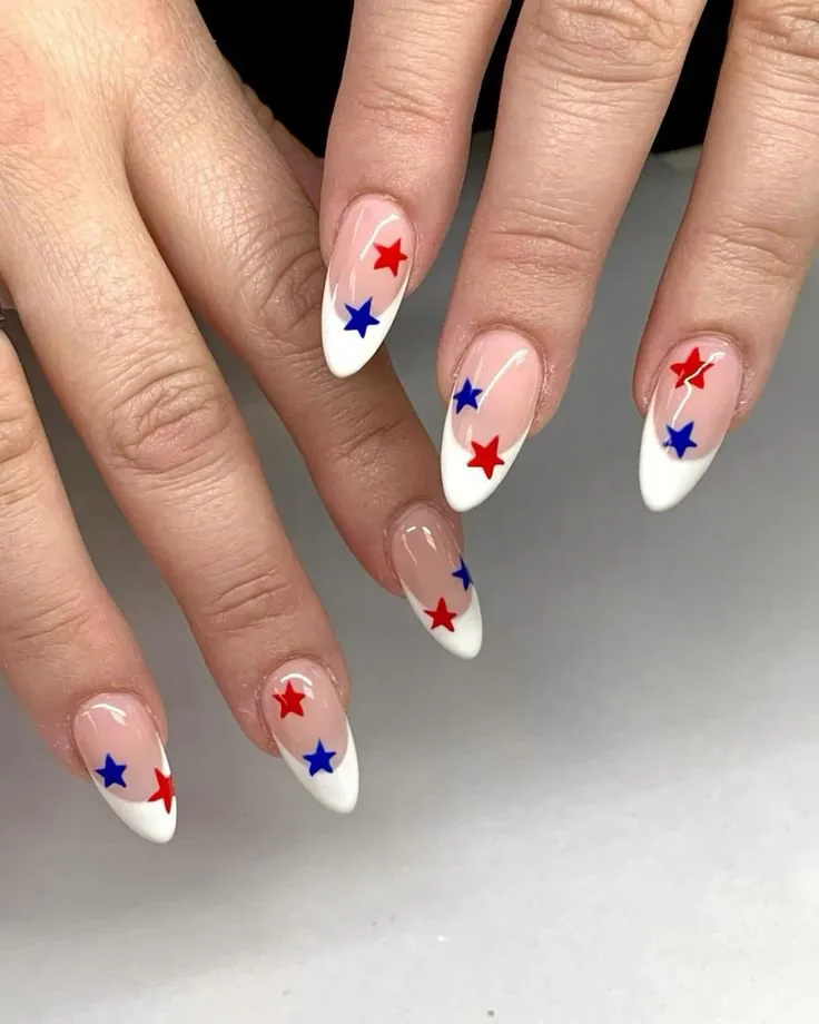 4th July red white and blue nails