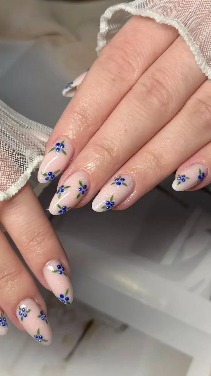 Blueberry Milk Nail Design Summer