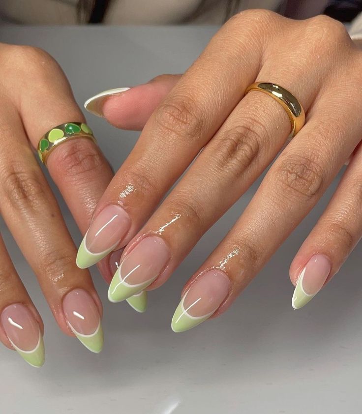 July nails neon double French tip
