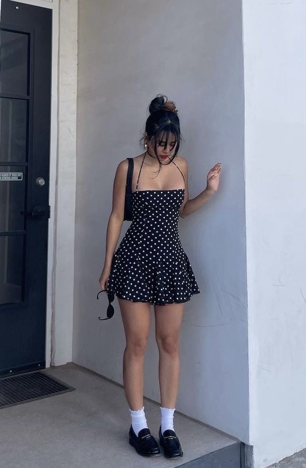Black and white -dab -dot -dress