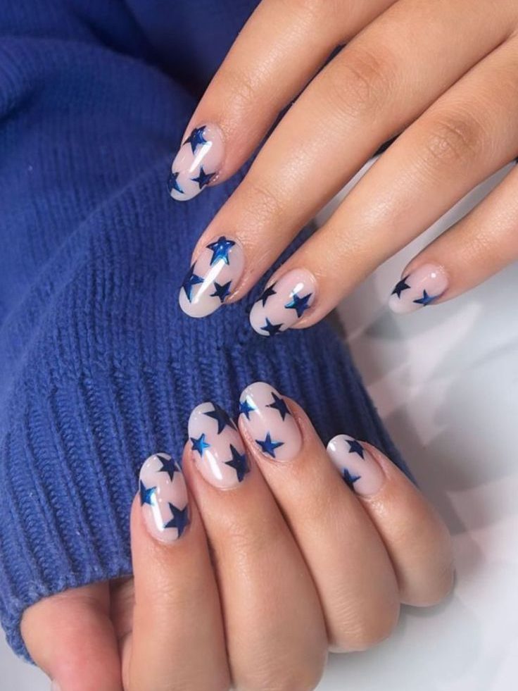 Metal midnight stars of American nails