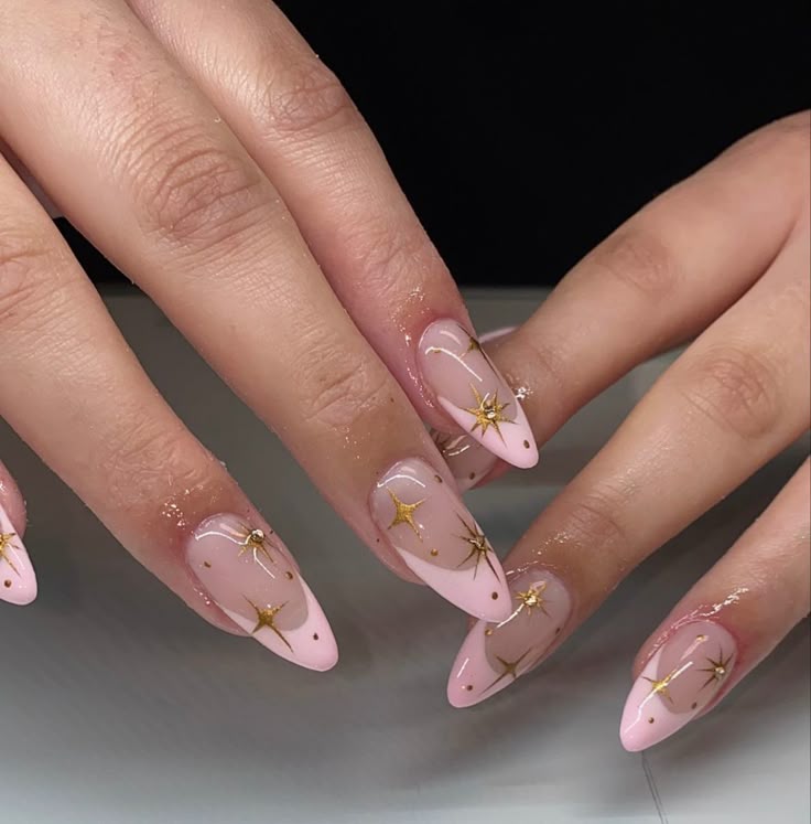 French nails with stars