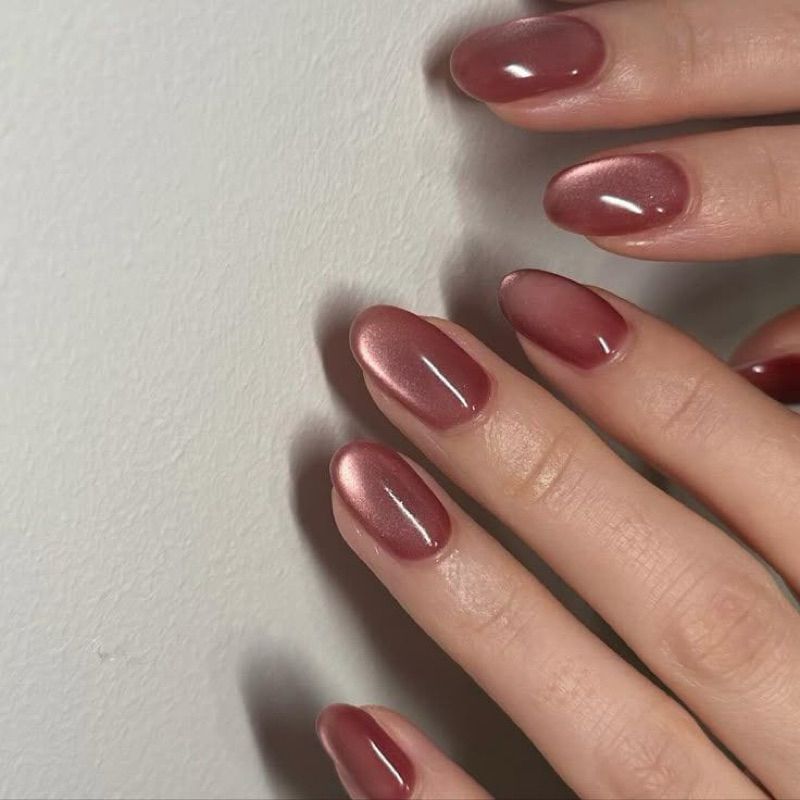 Trend Rose Cat Eye Nails 2025