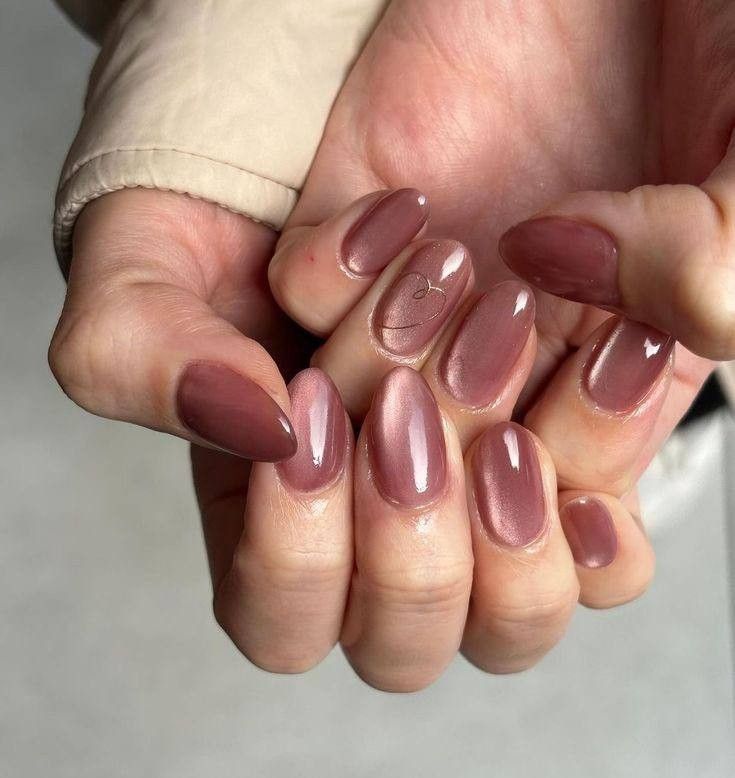 Dark pink cat eye nails Design 2025
