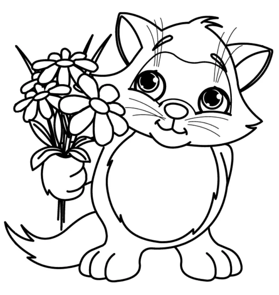 Discover the beauty of nature with our adorable cat and flowers coloring pages. Let your creativity bloom as you bring life to these charming illustrations of pretty cats surrounded by lovely flowers. Get lost in a world of colors and relaxation with our Cat Coloring Pages collection.