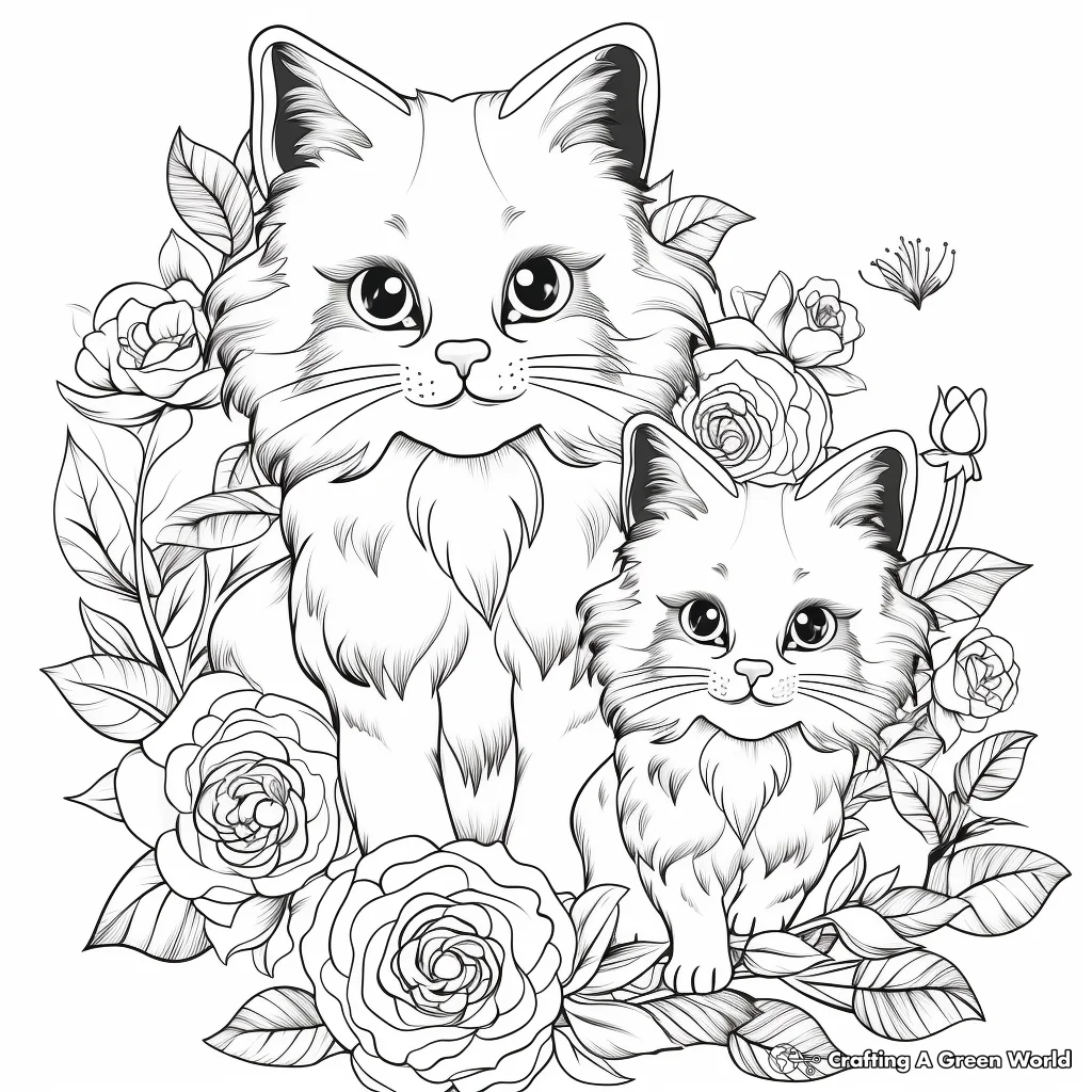 Explore the beauty of nature with our enchanting Cat Coloring Pages featuring a pretty cat surrounded by delicate flowers. Let your creativity bloom as you bring this charming scene to life with your favorite colors. Perfect for cat lovers of all ages!