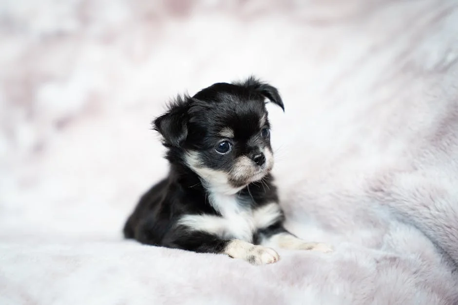 Adorable baby dogs like this black and white teacup Chihuahua bring joy to every pet lover
