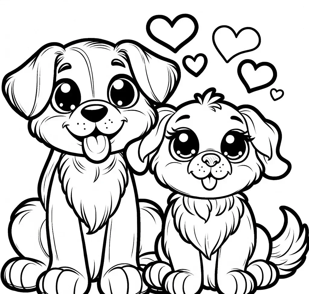 Explore our adorable collection of cute dog coloring pages - perfect for all ages! Unleash your creativity and bring these charming pups to life with your favorite colors. Download now for a paw-some coloring experience!
